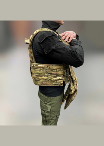 Напашник трехзонный 1-го класса защиты, Мультикам, фартук напашник, фартук с баллистическим пакетом Добронь (362602532)