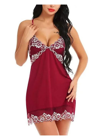 Атласний пеньюар із м'яким мереживом. Атласний пеньюар на бретелях із стрінгами China (360862984)