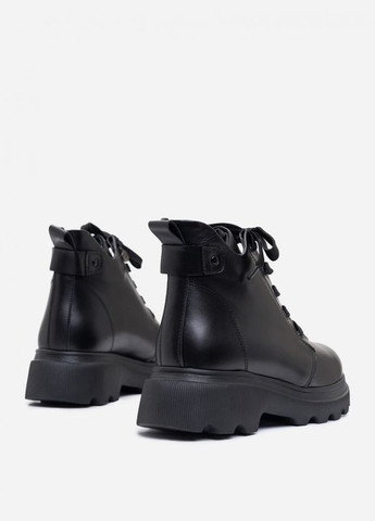 Зимние черные зимние ботинки на шнуровке ISSA PLUS
