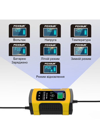 Автоматическое зарядное устройство для аккумулятора авто 5a FBC1205, умная зарядка + кейс Foxsur (350947323)