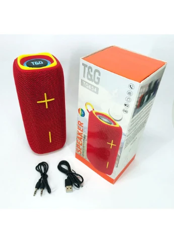 Портативна Bluetooth-колонка TG654 8W з підсвіткою, блютуз-колонка для вулиці. Колір: червоний T&G (297442708)