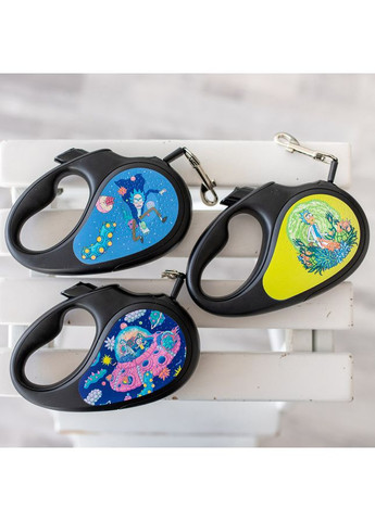 Повідець-рулетка для собак WAUDOG R-leash, малюнок "Рік та Морті 2",, до 50 кг, 5 м, світловідбиваюча стрічка чорний No Brand (363197571)