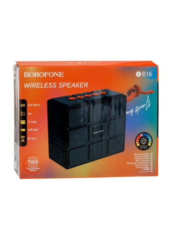 Портативная колонка BR16 Gage BT v5.1, батарея 1200mAh,4ч.роботы,поддержка BT, FM, TF, USB, TWS/RGB Borofone (349822870)