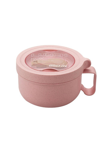 Ланч бокс для жидких блюд - супница из эко пластика ECO 850 мл, розовый No Brand (294206277)