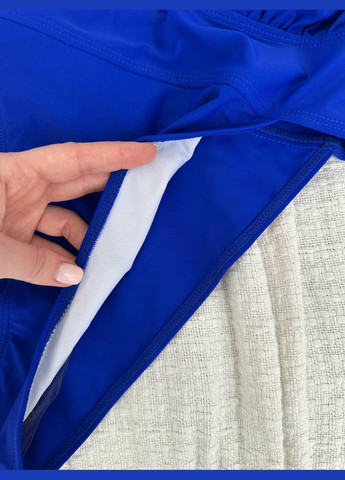 Синий летний женский купальник слитный No Brand