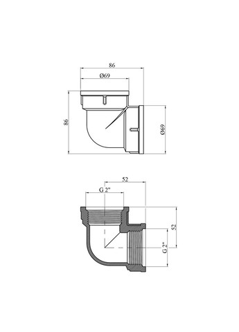 Угольник усиленный 2" ВВ никелированный НК0130-Вн Lexline (332965319)