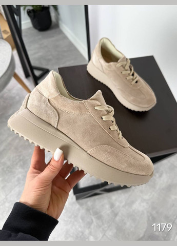 Стильные женские кроссовки No Brand бежевые демисезоны (323160454)