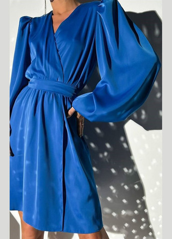 Синя жіноча шовкова сукня колір електрик р.42/44 449179 New Trend