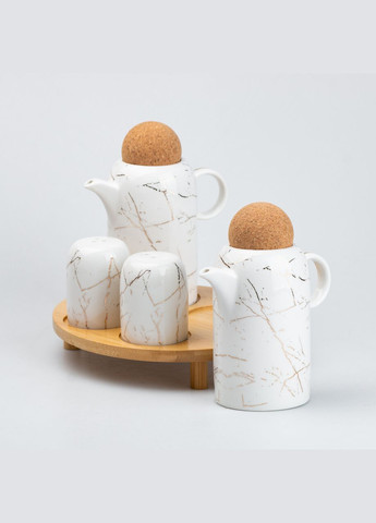 Набір перечниць та графинів для олії на дерев'яній підставці 4 предмети TS Kitchen (315636506)