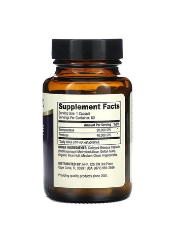 Ферменти серрапептази, Serrapeptase Enzymes,, 60 капсул Dr. Mercola (369742007)