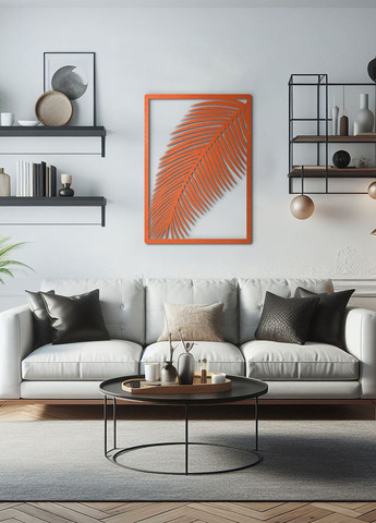 Декоративне панно з дерева, сучасний декор стін "Пальмовий листок", картина лофт 80х55 см Woodyard (292113459)