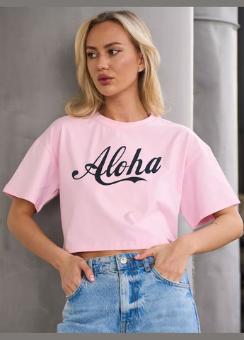 Розовая летняя футболка женская розового цвета Let's Shop