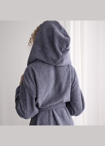Жіночий махровий халат із капюшоном « », Махра, Сірий, SM і L-XL. Lelit (360546150)