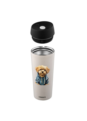 Термокухоль Coffee Time Maltipoo 450мл, нержавіюча сталь, бежевий Ardesto (315143712)