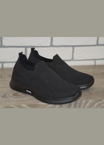 Чорні Осінні кросівки чоловічі текстильні чорні без шнурків XIFA