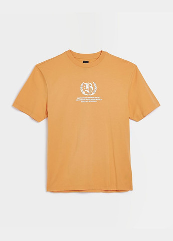 Помаранчева футболка basic,помаранчевий з принтом, River Island