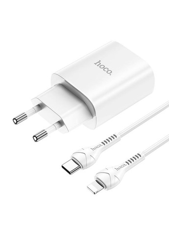 Сетевое зарядное устройство N14 Smart Charging single port PD20W charger set(C to iP) White Hoco (300679852)