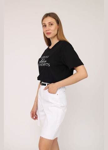 Футболка с коротким рукавом женская цвет черный CB-00272837 Yuki - (334429438)