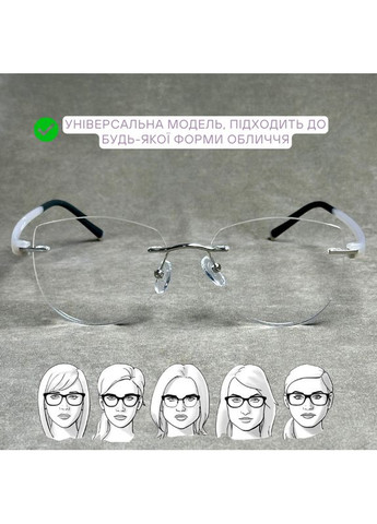 Жіночі окуляри для зору – безправа у формі «котяче око» з ультралегкими силіконовими дужками. Код 8952 С2 +1.5 Fabia Monti (365831548)