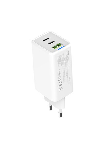Мережевий зарядний пристрій GaN Mini 65W PD Port PPS USB (USB-2C1A) White (CW-CHS058PD-WT) Colorway (370621370)