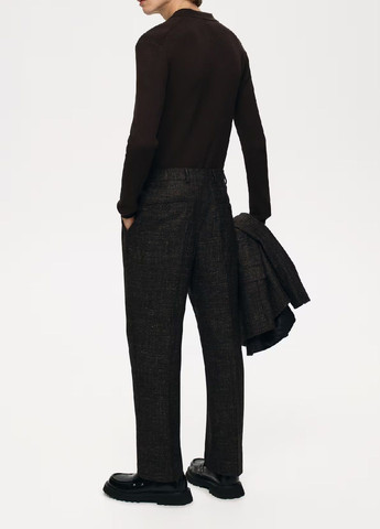 Темно-коричневые классические демисезонные брюки H&M