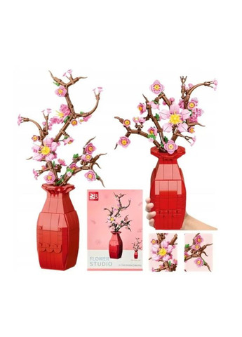 Конструктор 3D Квіти Персикове дерево у вазі, 565 деталей, пластиковий, для розвитку, творчості та декору No Brand (364191311)