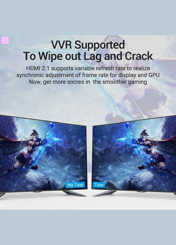 Кабель HDMI-HDMI, 2 m, v2.1 (AALBH) Vention (336959549)