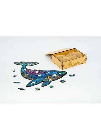 Фигурный деревянный пазл A4 "Могучий Кит" PuzA4-04126, 75 деталей No Brand (362568820)