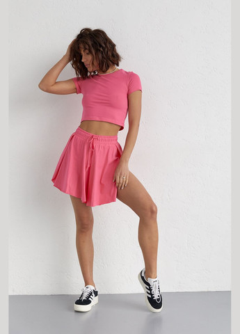 Трикотажный женский комплект с футболкой и шортами 02379 Lurex (280910380)