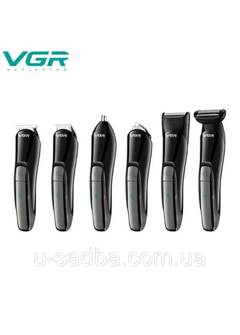 Профессиональный триммер для стрижки волос и бороды 6в1 аккумуляторный беспроводной V-012 VGR 1265- (333339218)