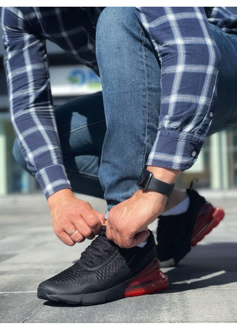 Черные демисезонные кроссовки мужские nike air max 270 black red 2 найк аир макс 270 No Brand