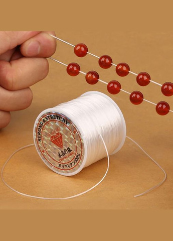 Нитка силіконова (гумка), плоска, 1 мм, прозора, 8,5 м No Brand (341731186)