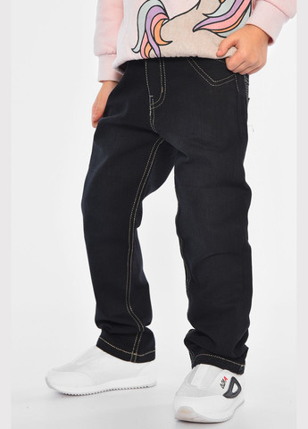 Черные демисезонные зауженные джинсы детские для девочки черного цвета Let's Shop