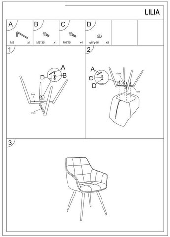 Стілець LILIA VELVET чорний каркас / синій BLUVEL 86 LILIAVCGR Signal (372178271)