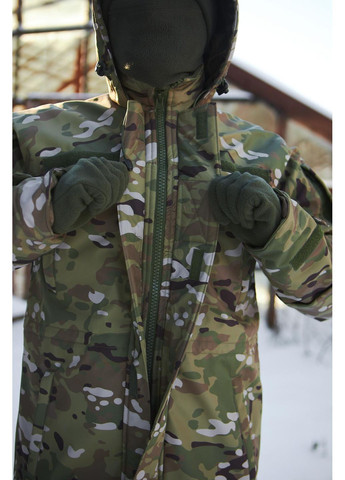 Теплий зимовий бушлат на синтепоні Sin1419979360gle Sword у камуфляжі мультикам + безкоштовний ПОДАРУНОК Intruder Утеплений тактичний бушлат (370139791)