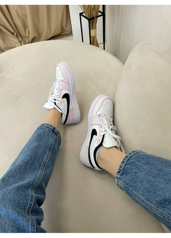КРОССОВКИ ЖЕНСКИЕ NIKE AIR JORDAN RETRO 1 LOW PINK BLACK НАЙК АИР ДЖОРДАН No Brand розовые демисезоны (367166792)