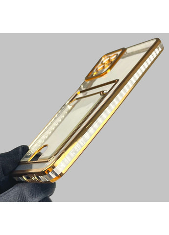 Чохол для Galaxy M12 (SM-M127F) із золотою окантовкою з кишенькою для карток на самсунг м12 золотий Samsung (366018783)