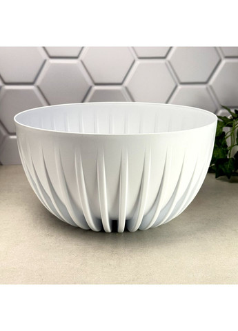 Горщик квітковий білий 30 см Миса Міра Lamela (365815014)