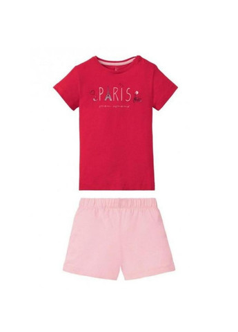 Красная всесезон пижама летняя для девочки футболка + шорты Lupilu