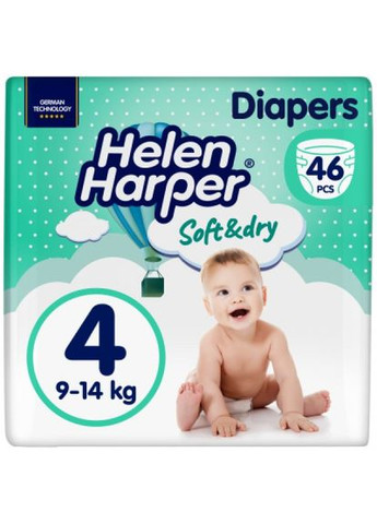 Підгузки Helen Harper softdry new maxi розмір 4 (9-14 кг) 46 шт (275091843)