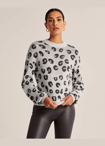 Світло-сірий демісезонний светр жіночий - светр af8485w Abercrombie & Fitch