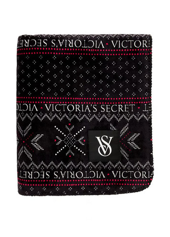 Плед Victoria's Secret fuzzy black & red sherpa (279552997)