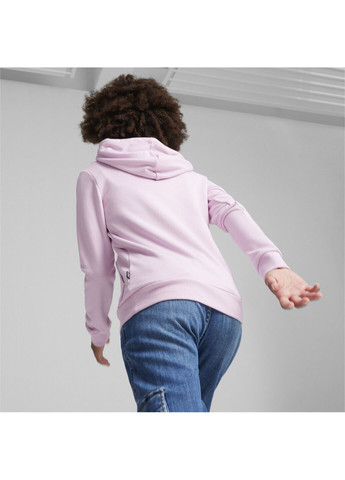 Puma детская толстовка essentials logo youth hoodie однотонный пурпурный спортивный хлопок, полиэстер, эластан