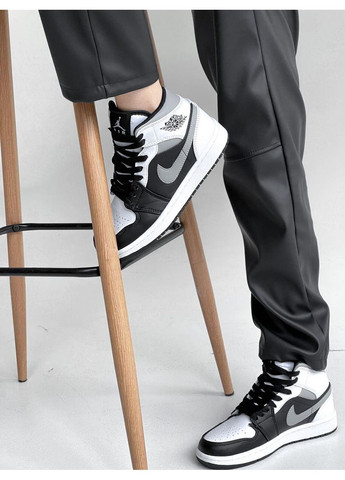 КРОСІВКИ ЖІНОЧІ NIKE AIR JORDAN 1 RETRO MID BLACK WHITE GREY SHADOW НАЙК АІР ДЖОРДАН No Brand сірі демісезони (368858052)