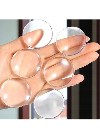 Стопор дверной настенный стоппер упор на ручку дверей силиконовый круглый 6 шт Прозрачный 79_1_1_1С No Brand (367738742)