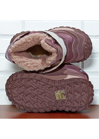 Розовые спортивные, повседневные, кэжуал зимние зимние ботинки для девочки дутики утепленные термоботинки на овчине липучках Tom.M