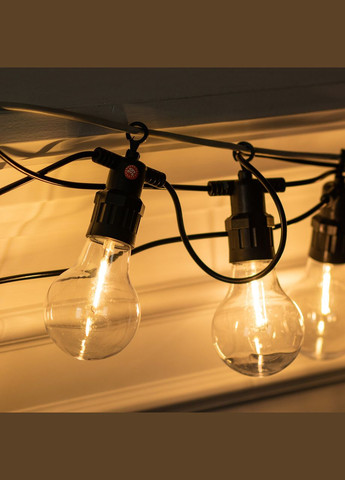 Ретро гірлянда вулична 10 LED лампочок 5 метрів жовта A60Y Garlando (306849602)