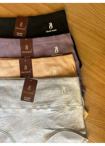 Однотонні труси з натуральної бавовни з високою посадкою набір 4 шт No Brand Сліп (361851250)