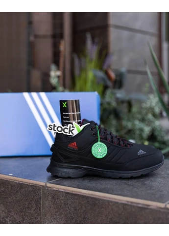 Чорні Зимовий кросівки чоловічі adidas gore-tex winter black silver red адідас No Brand