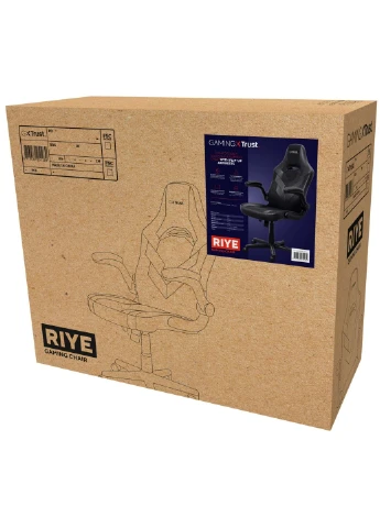 Кресло GXT703 Riye, PU кожа, складные подлокотники, черное Trust (387175593)